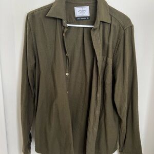 Portuguese Flannel Olive Green Shirt
